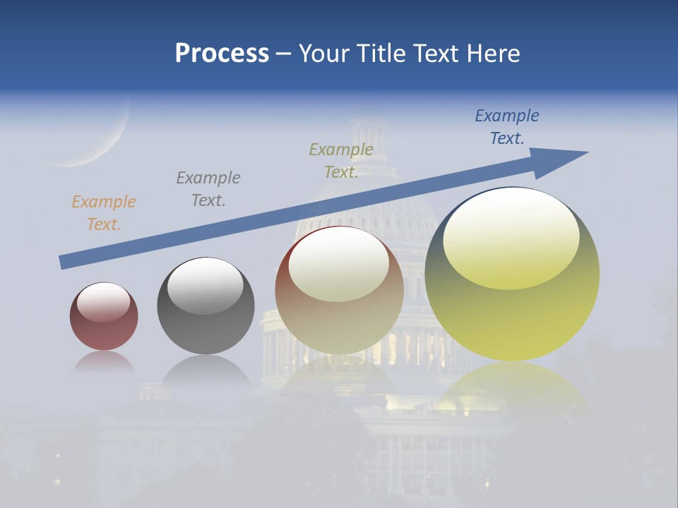 United States Capitol Exterior Dark PowerPoint Template