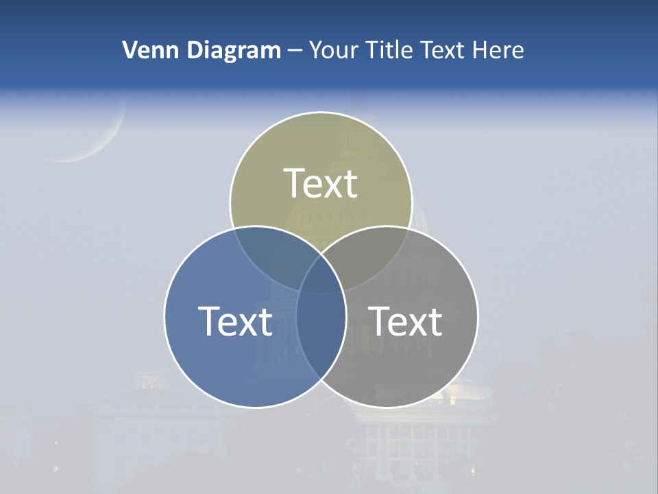 United States Capitol Exterior Dark PowerPoint Template