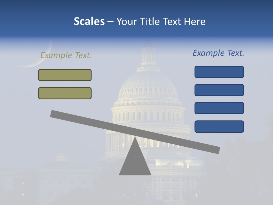 United States Capitol Exterior Dark PowerPoint Template