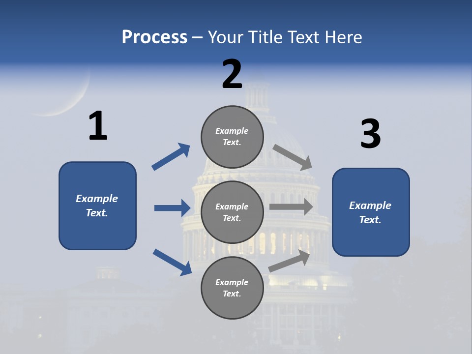 United States Capitol Exterior Dark PowerPoint Template