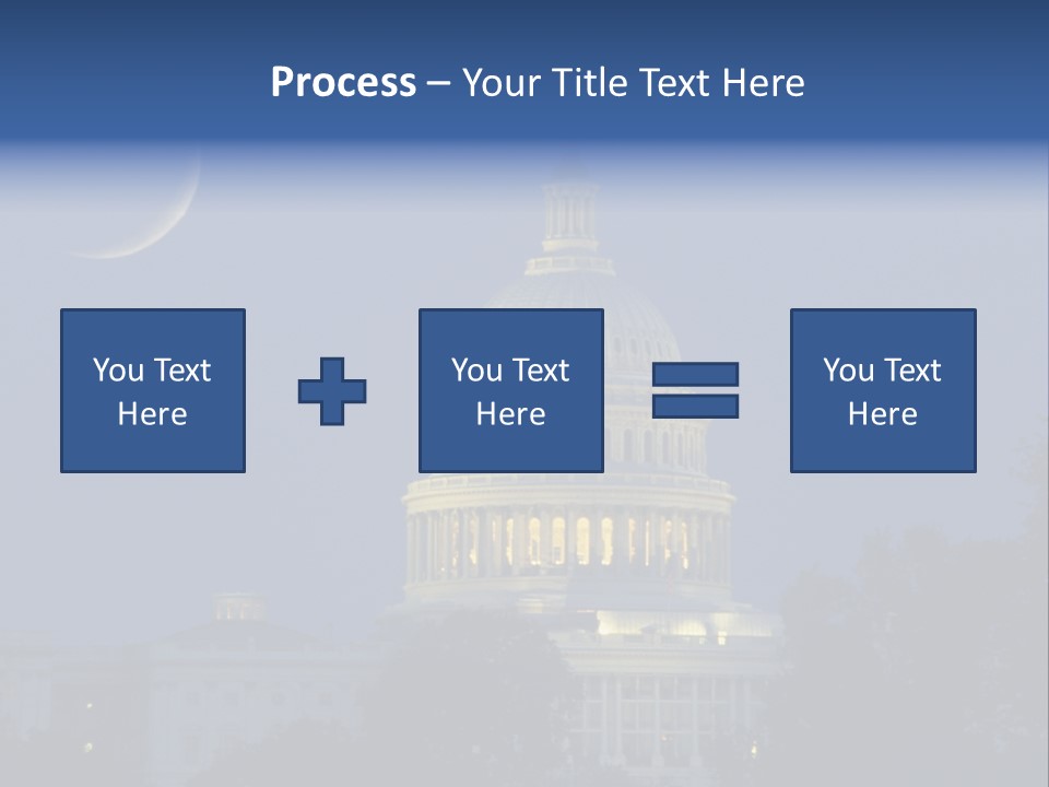 United States Capitol Exterior Dark PowerPoint Template