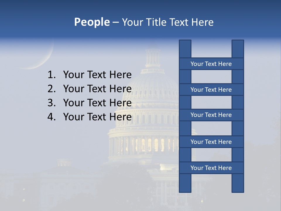 United States Capitol Exterior Dark PowerPoint Template
