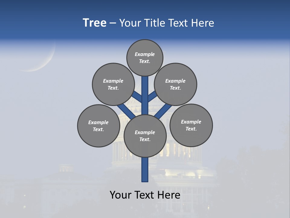 United States Capitol Exterior Dark PowerPoint Template