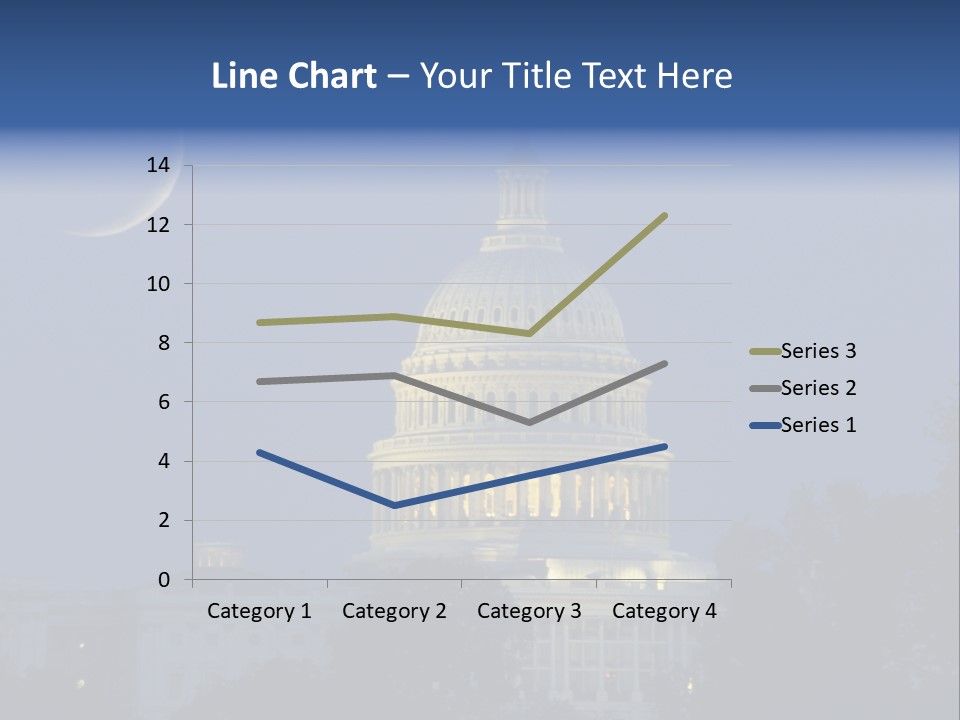 United States Capitol Exterior Dark PowerPoint Template
