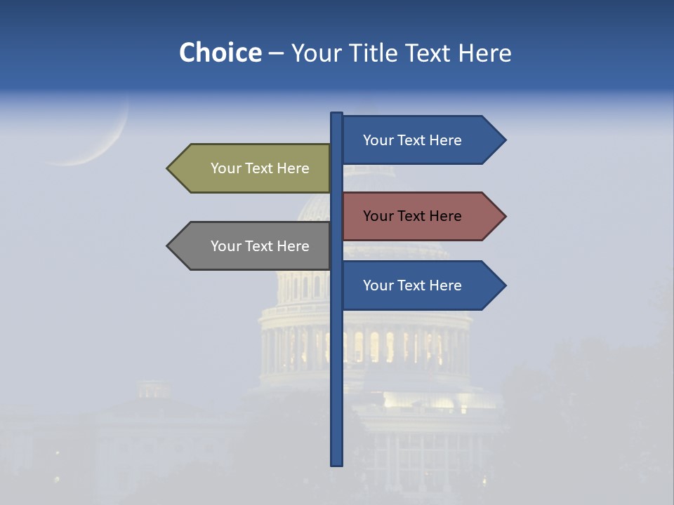 United States Capitol Exterior Dark PowerPoint Template