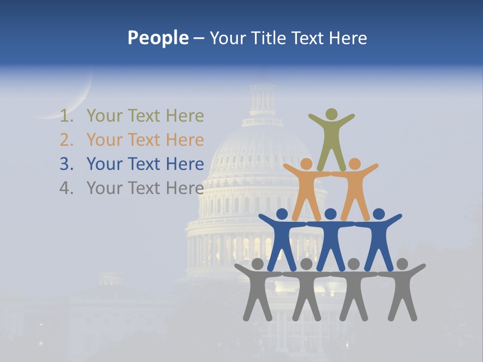 United States Capitol Exterior Dark PowerPoint Template