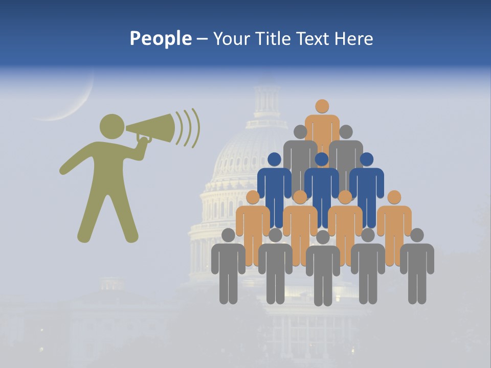 United States Capitol Exterior Dark PowerPoint Template