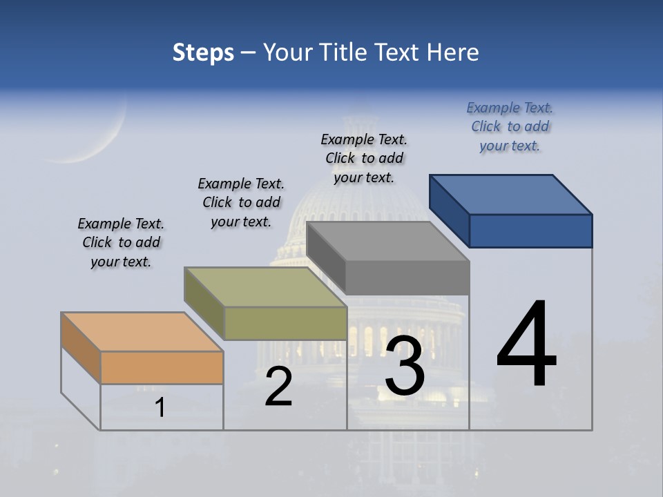 United States Capitol Exterior Dark PowerPoint Template