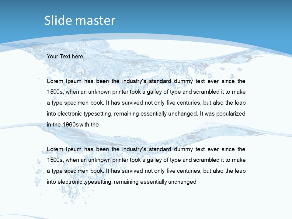 Closeup Wave Blue PowerPoint Template