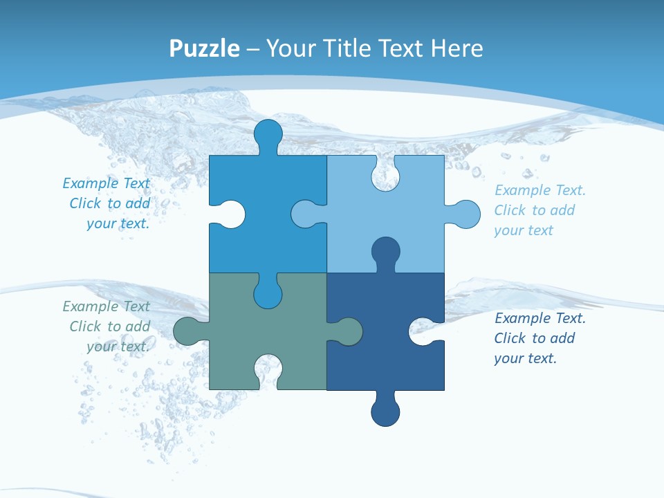 Closeup Wave Blue PowerPoint Template