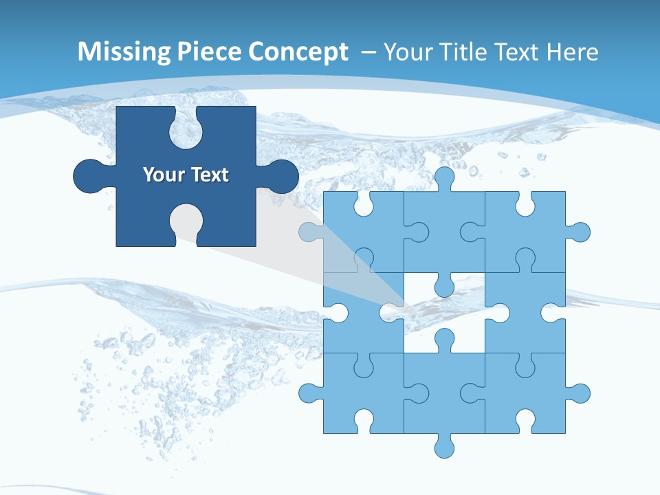 Closeup Wave Blue PowerPoint Template