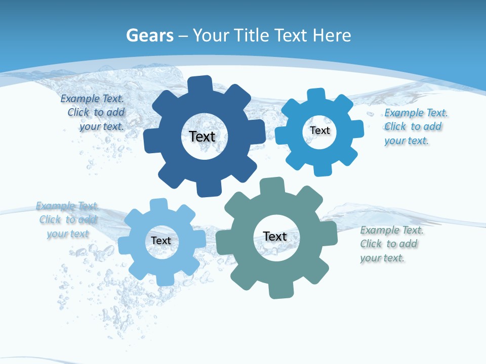 Closeup Wave Blue PowerPoint Template