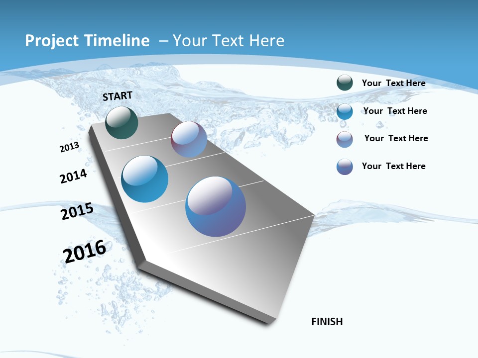 Closeup Wave Blue PowerPoint Template
