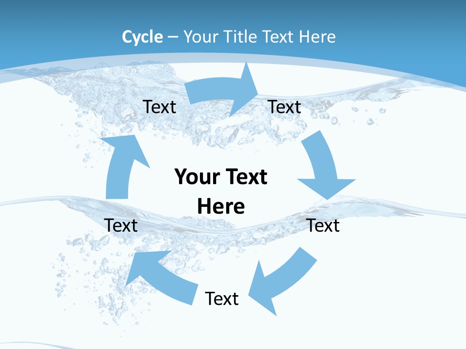 Closeup Wave Blue PowerPoint Template