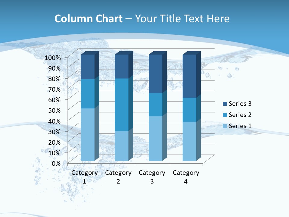 Closeup Wave Blue PowerPoint Template