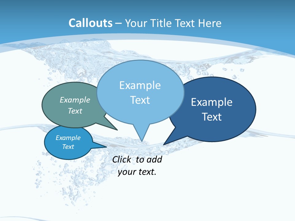 Closeup Wave Blue PowerPoint Template