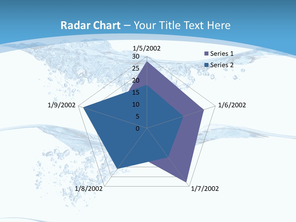Closeup Wave Blue PowerPoint Template