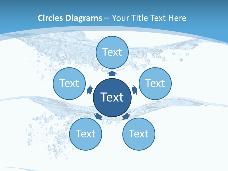 Closeup Wave Blue PowerPoint Template