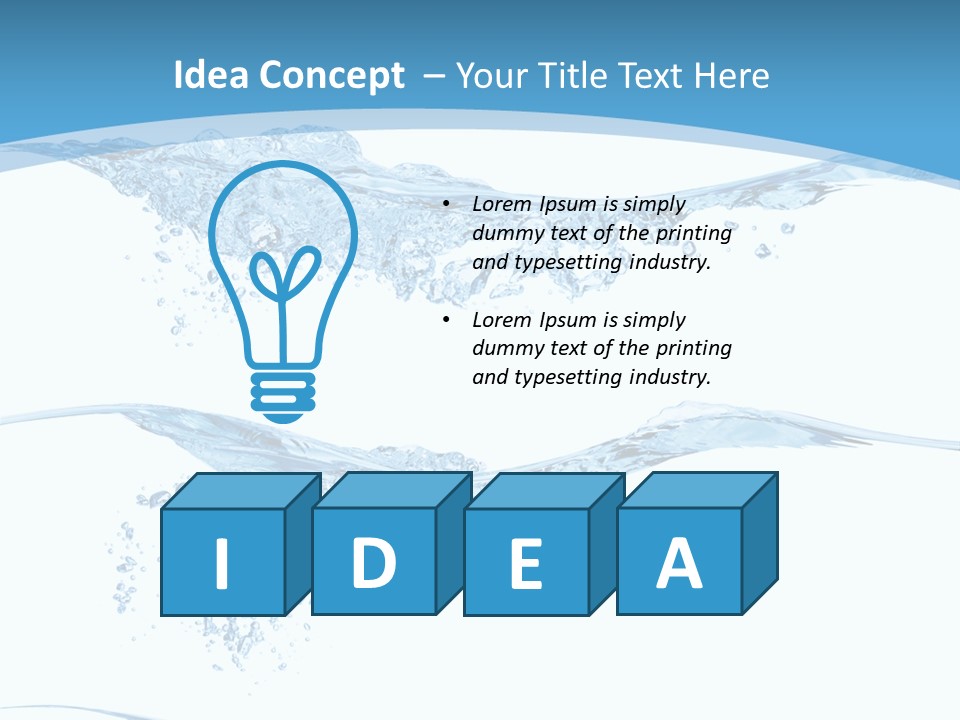 Closeup Wave Blue PowerPoint Template