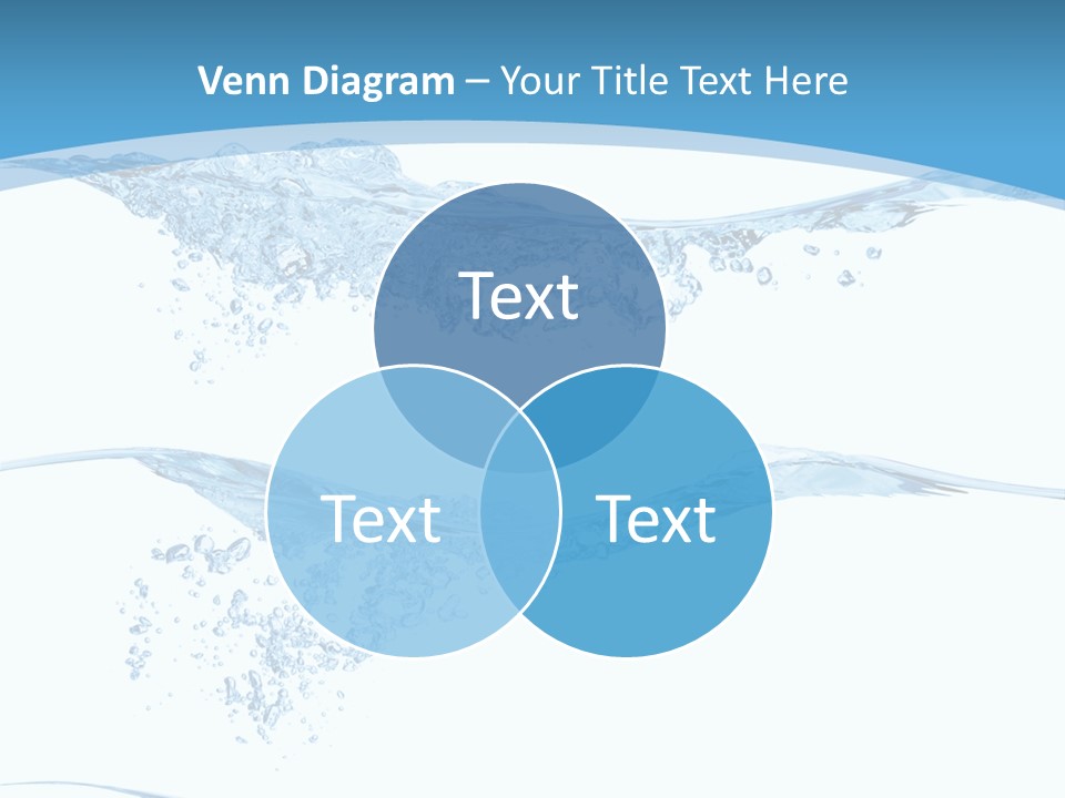 Closeup Wave Blue PowerPoint Template