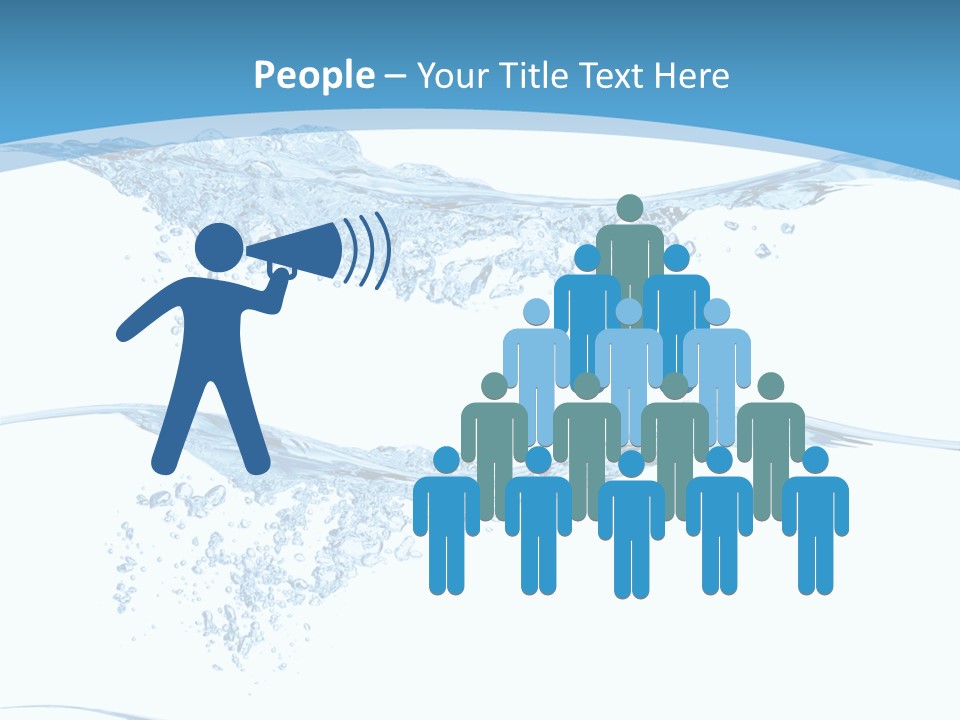 Closeup Wave Blue PowerPoint Template