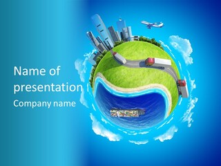 Planet Sea Deliver PowerPoint Template