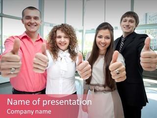 Businesspeople Camera Good PowerPoint Template