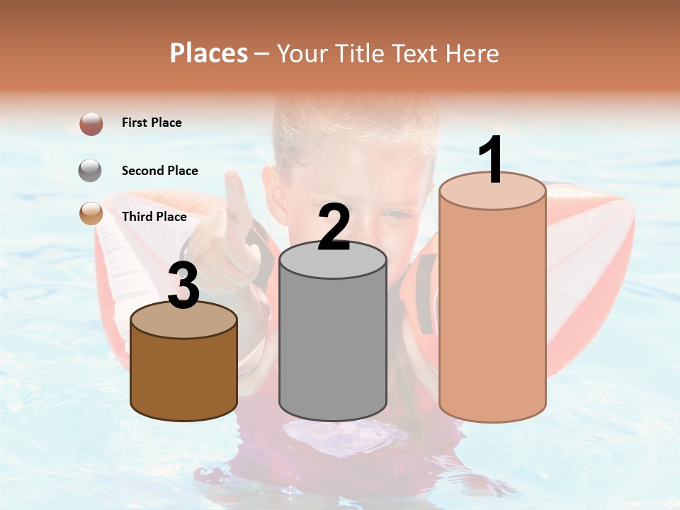 Pool Thumb Up Arm Bands PowerPoint Template