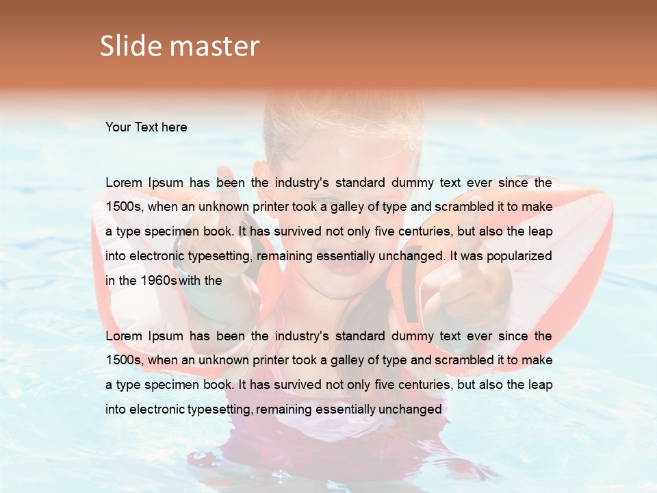 Pool Thumb Up Arm Bands PowerPoint Template