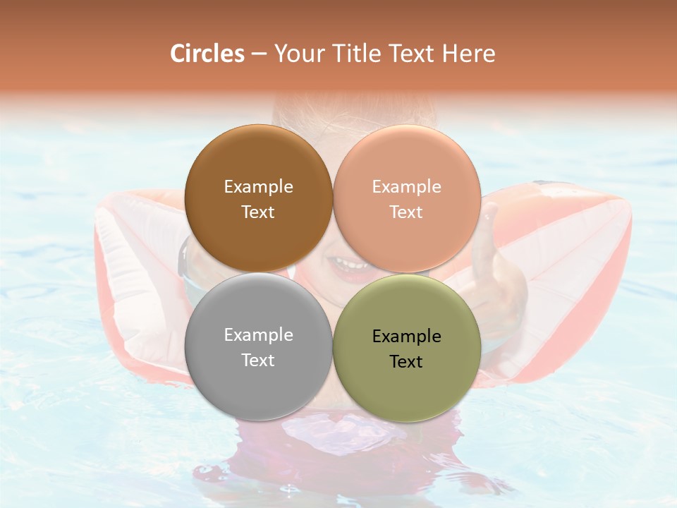 Pool Thumb Up Arm Bands PowerPoint Template
