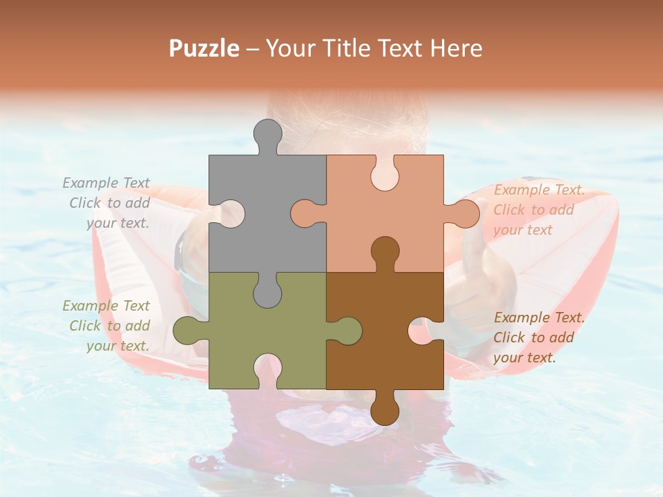 Pool Thumb Up Arm Bands PowerPoint Template