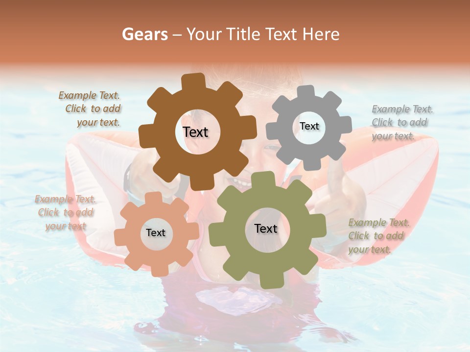 Pool Thumb Up Arm Bands PowerPoint Template