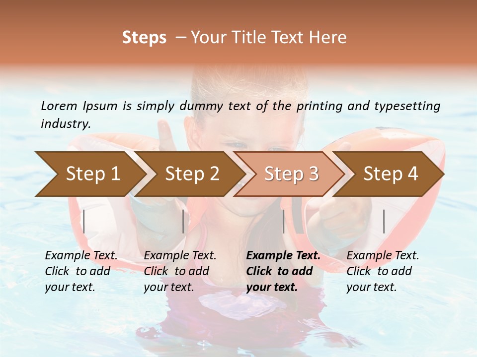 Pool Thumb Up Arm Bands PowerPoint Template