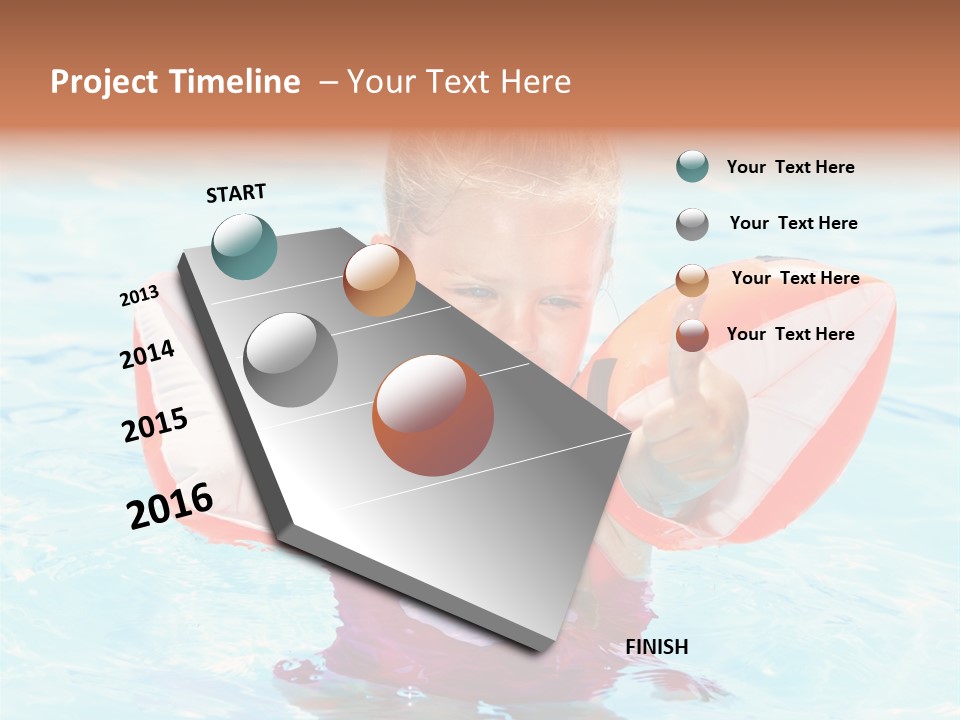 Pool Thumb Up Arm Bands PowerPoint Template