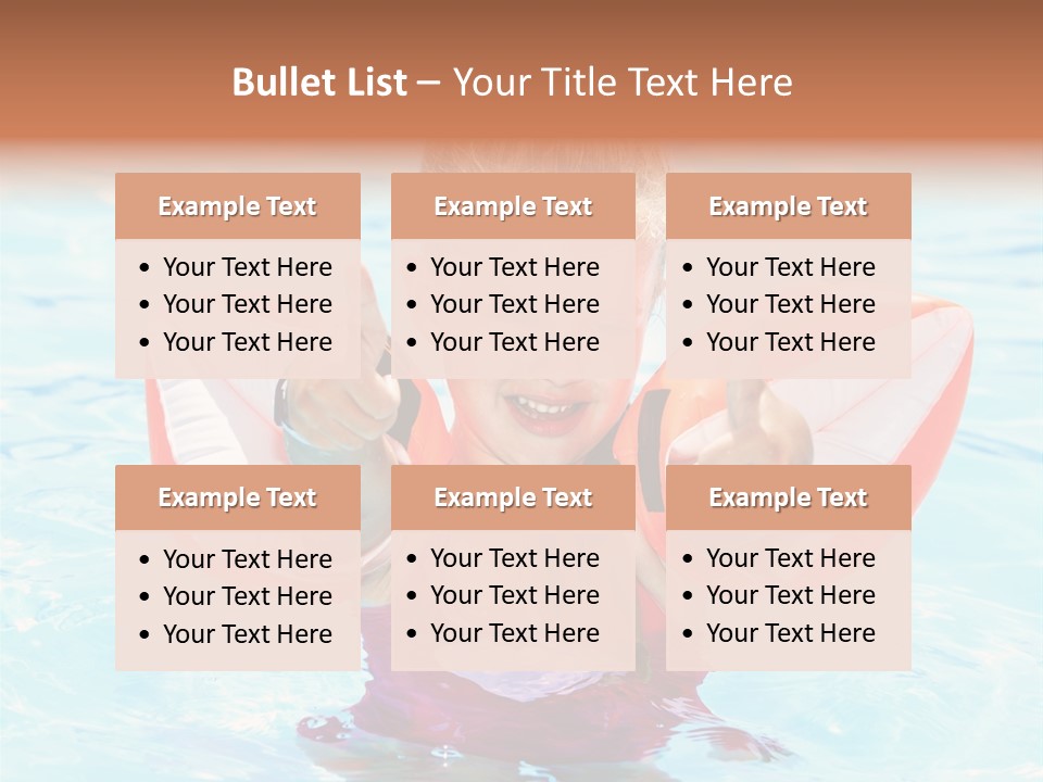 Pool Thumb Up Arm Bands PowerPoint Template