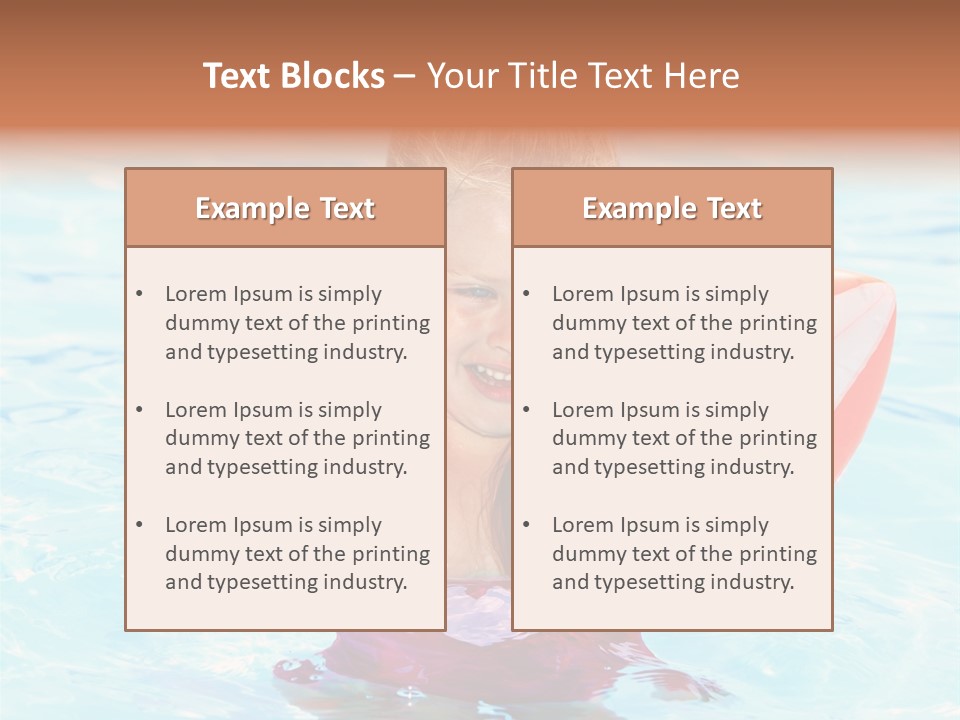 Pool Thumb Up Arm Bands PowerPoint Template