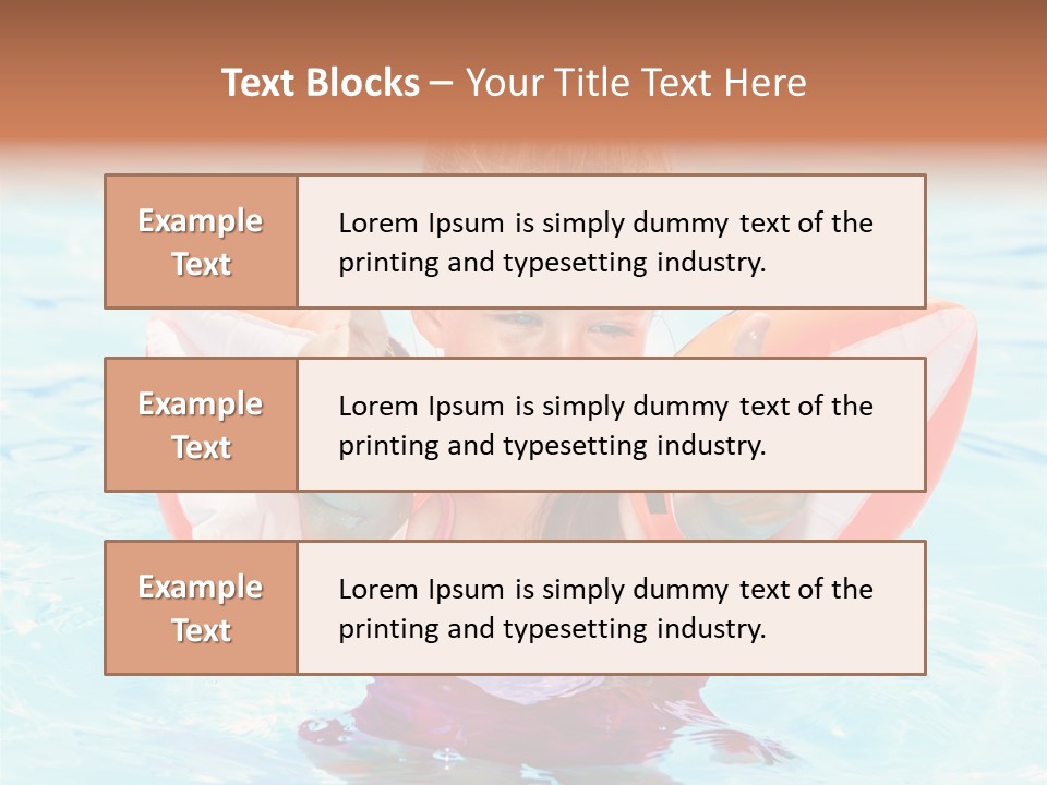 Pool Thumb Up Arm Bands PowerPoint Template