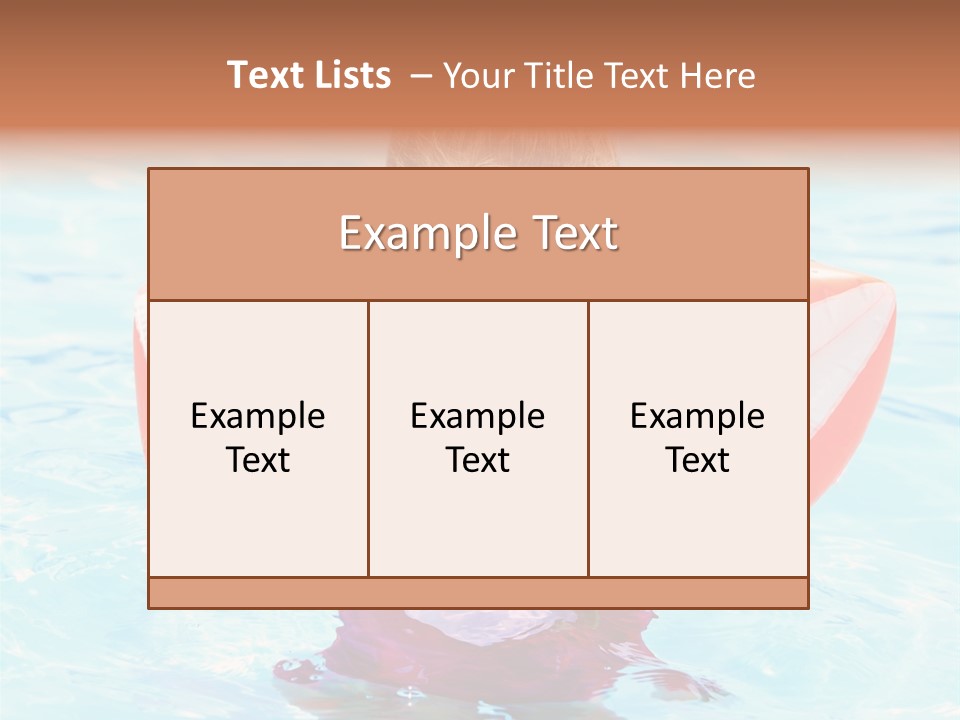 Pool Thumb Up Arm Bands PowerPoint Template