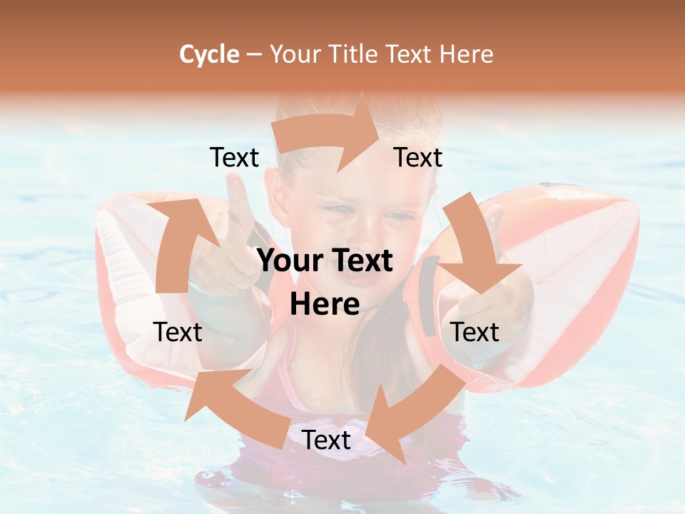 Pool Thumb Up Arm Bands PowerPoint Template