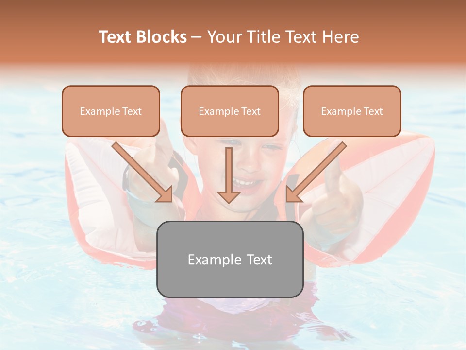 Pool Thumb Up Arm Bands PowerPoint Template