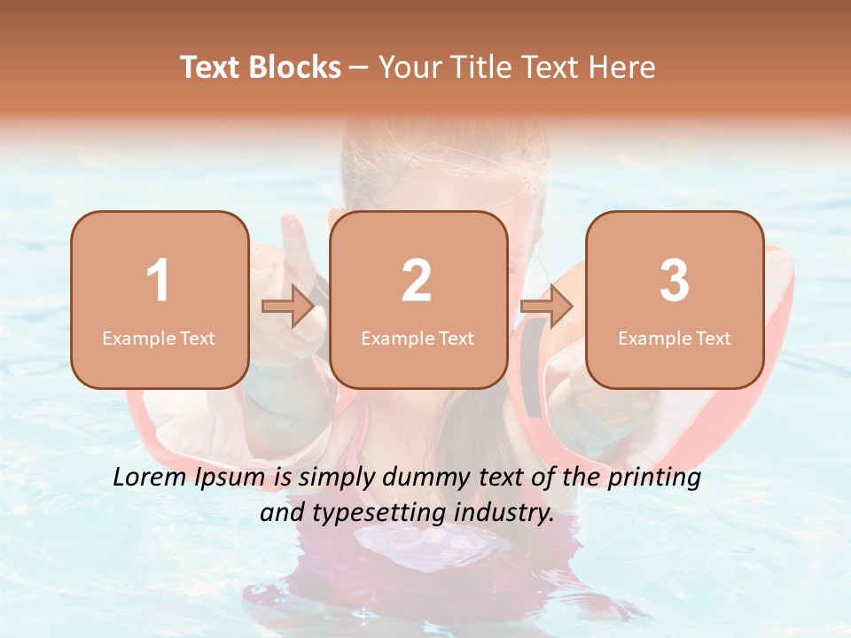 Pool Thumb Up Arm Bands PowerPoint Template