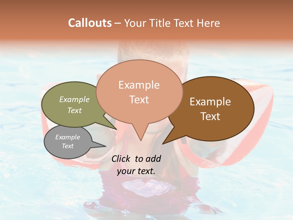 Pool Thumb Up Arm Bands PowerPoint Template