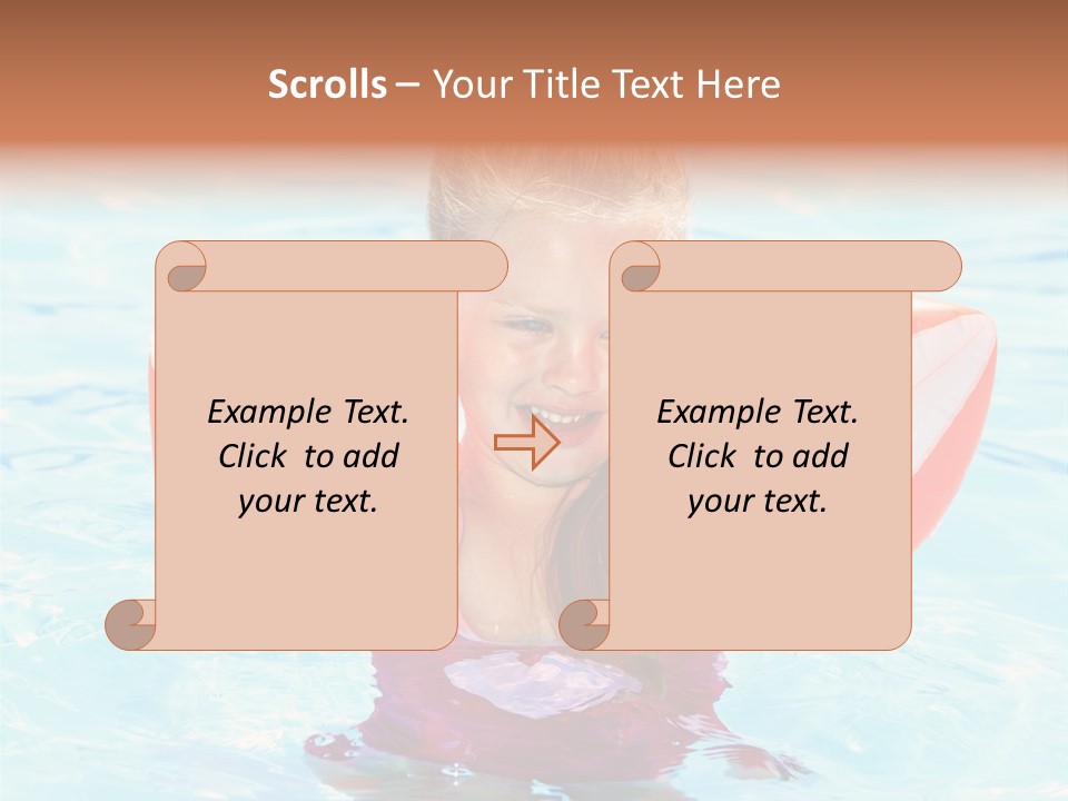 Pool Thumb Up Arm Bands PowerPoint Template