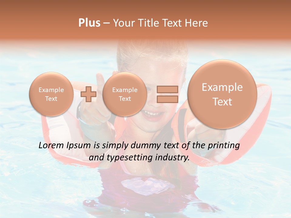 Pool Thumb Up Arm Bands PowerPoint Template