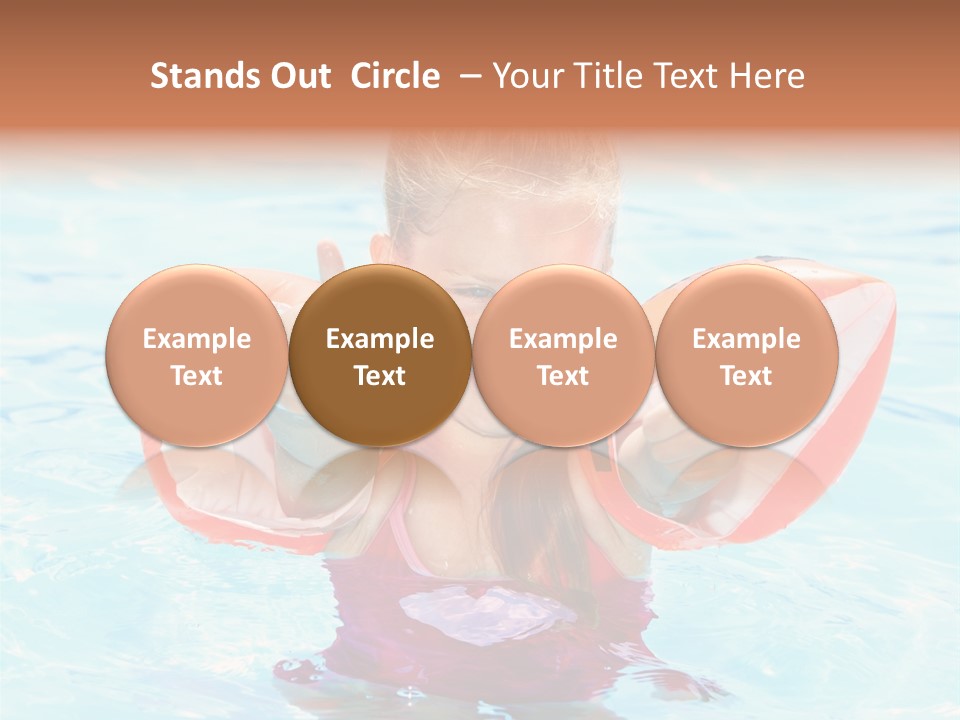 Pool Thumb Up Arm Bands PowerPoint Template