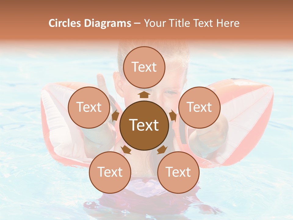 Pool Thumb Up Arm Bands PowerPoint Template