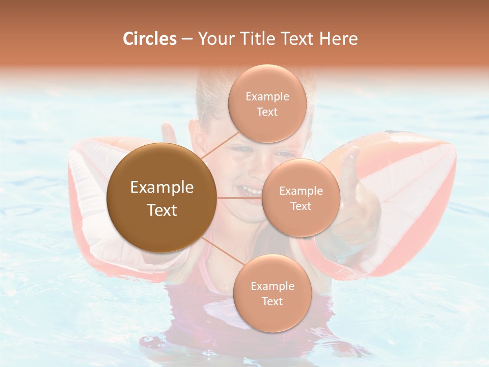Pool Thumb Up Arm Bands PowerPoint Template