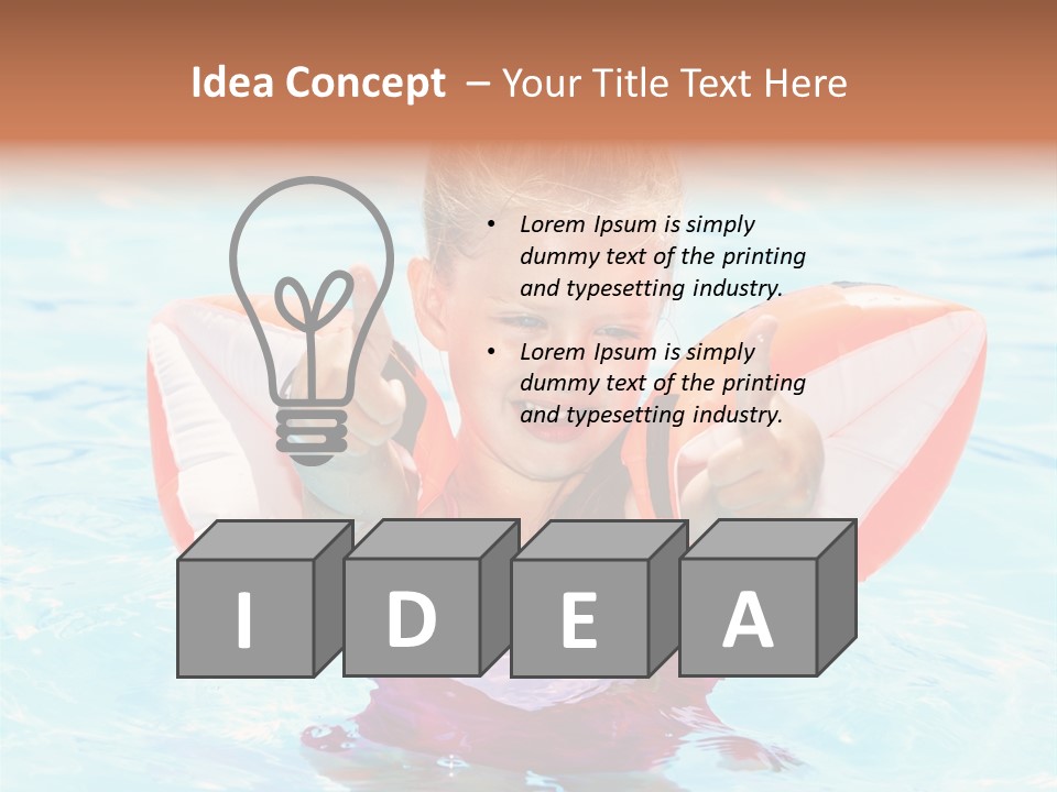 Pool Thumb Up Arm Bands PowerPoint Template