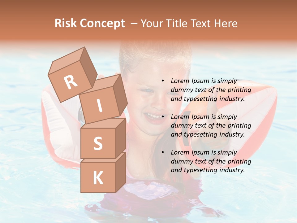 Pool Thumb Up Arm Bands PowerPoint Template