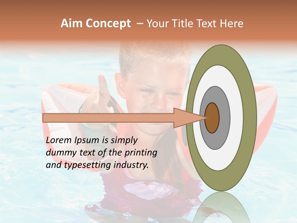 Pool Thumb Up Arm Bands PowerPoint Template